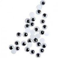 Yeux loucheurs, d: 6 mm, Non autocollants, 60pièces [HOB-501062]