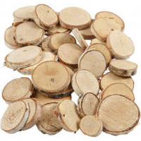 Mélange de bois, d: 25-45 mm, épaisseur 7 mm, 600gr, env. 140 pièce [HOB-502210]