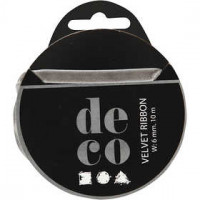 Ruban de velours, l: 6 mm, gris clair, 10m [HOB-51305]