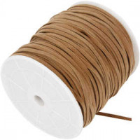 Imitation daim,  3 mm, brun clair, 100m [HOB-51521]
