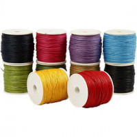 Ficelle coton - Assortiment, épaisseur 1 mm, couleurs franches, 10x50m [HOB-51544]