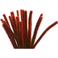 Fil chenille, épaisseur 9 mm, L: 30 cm, rouge antique, 25pièces [HOB-51601]