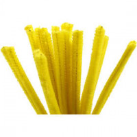 Fil chenille, épaisseur 9 mm, L: 30 cm, jaune, 25pièces [HOB-51606]