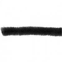 Fil chenille, épaisseur 6 mm, L: 30 cm, noir, 50pièces [HOB-51618]