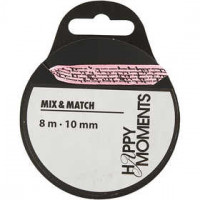 Ruban en satin, rose, l: 10 mm, 8m [HOB-524609]