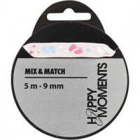 Ruban décoratif, rose, l: 9 mm, 5m [HOB-525017]