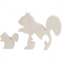 Figurine 2 en 1, écureuils, h: 3,5+8,5 cm, l: 4,2+10 cm, triplex, 1set, profondeur 1,2 cm [HOB-56153]