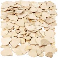 Mosaïques en bois, Coeurs, dim. 18-30 mm, épaisseur 2 mm, bouleau, 250pièces [HOB-56579]