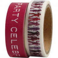 Bande adhésive de masquage, rose, l: 15 mm, 2x5m [HOB-585009]