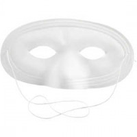 Masque demi-visage, h: 10 cm, l: 17,5 cm, blanc, 12pièces [HOB-59240]