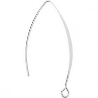 Attache boucles d'oreilles, h: 42 mm, la taille du trou 2 mm, argenté, 30pièces [HOB-60125]