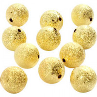 Perles scintillantes, d: 12 mm, la taille du trou 1 mm, doré, 20pièces [HOB-60669]