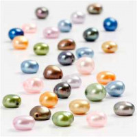 Perles d'eau douce, dim. 5-6 mm, la taille du trou 1 mm, 40cm [HOB-631580]