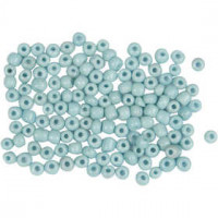 Rocailles, dim. 8/0 , d: 3 mm, turquoise, 500gr, la taille du trou 0,6-1,0 mm [HOB-682042]