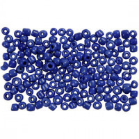 Rocailles, dim. 8/0 , d: 3 mm, bleu, 25gr, la taille du trou 0,6-1,0 mm [HOB-682051]