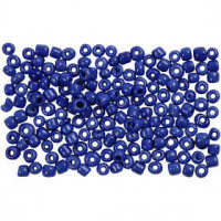 Rocailles, dim. 8/0 , d: 3 mm, bleu, 500gr, la taille du trou 0,6-1,0 mm [HOB-682052]
