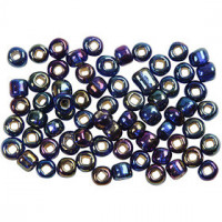 Rocailles, dim. 6/0 , d: 4 mm, bleu brillant, 25gr, la taille du trou 0,9-1,2 mm [HOB-682631]