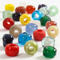 Mix de perles en verre, d: 9 mm, la taille du trou 2,5-3 mm, Couleurs assorties, 75gr [HOB-692801]