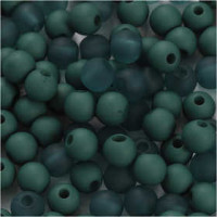 Perles en plastique, d: 6 mm, la taille du trou 2 mm, vert bouteille, 40gr, env. 150 pièce [HOB-69595]