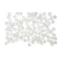 Perles gouttes en verre, d: 3 mm, la taille du trou 0,6 mm, blanc mat, 120gr [HOB-69657]