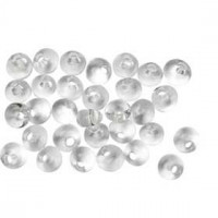 Perles gouttes en verre, d: 6 mm, la taille du trou 1,5 mm, transparent, 120gr, env. 580 pièce [HOB-69660]