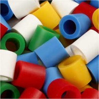 Perles à repasser, dim. 10x10 mm, la taille du trou 5,5 mm, couleurs classiques, jumbo, 2450assortis [HOB-753513]