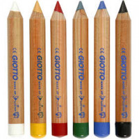 Crayons de maquillage, L: 9 cm, couleurs classiques, Couleurs de base, 6pièces [HOB-77200]