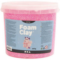 Foam Clay, rose, à paillettes, 560gr [HOB-780820]