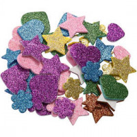 Mousse EVA, d: 19+29 mm, étoile, coeur, fleur, 100assortis [HOB-790230]