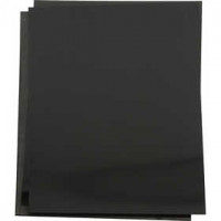 Feuilles de plastique thermorétractable, feuille 20x30 cm, noir mat, 10flles [HOB-79098]