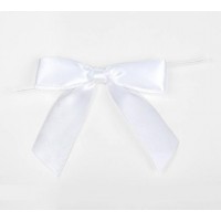 White Pre-tied Bow 2.2cm (100 Pieces) [BOW7WH]