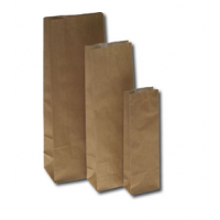 Sacs en papier à fond plat en kraft marron avec protection intérieur imperméable 60+40 g/m² 8 x 5 x 25 cm (100 pièces) [PABB825]