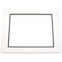 Double Passe Partout Ivoire/Vert Foncé 9.5 x 14.5cm pour le découpage intérieur. 12.7 x 17.8cm (10 Pièces) [MD20117]