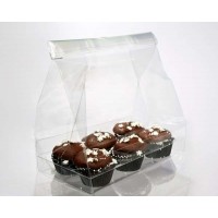 Sachets à Cupcake pour 6 minis cupcakes avec plateau d'insertion 17,8 x 10,2 x 22,9cm (100 pièces) [CBG6]