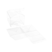 Boîtes cadeau plastiques à transparence cristalline avec fond Pop & Lock 10.2x10.2x7.6cm (25 Pieces) [PLB333]