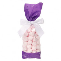 Sachets imprimés transparents avec extrémités en violets 6.7 x 4.8x 27.3 cm (100 Pieces) [G2PL]