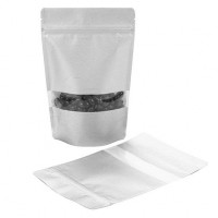 Sac en papier de riz argenté 14.9 x 8.9 x 23.2 cm (312 g) (100 Pieces) [ZBGR7S]