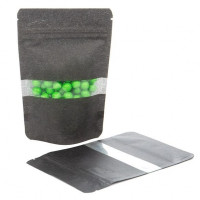 Sac en papier de riz noir, 10.2 x 6 x 15.2 cm (57 g) (100 Pieces) [ZBGR2B]