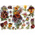 Découpes vintage, feuille 16,5x23,5 cm, fleurs, 3flles [HOB-19329]