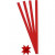 Bandes étoiles, l: 10 mm, d: 4,5 cm, rouge, 100bandes [HOB-209320]