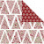 Papier Design, feuille 30,5x30,5 cm,  180 gr, blanc, or, rouge, sapins de Noël et cristaux de galce, 3flles [HOB-22524]