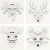 Chassis entoilés avec impression, dim. 20x20 cm, profondeur 1,5 cm, animaux, 4pièces, 280 gr [HOB-22777]
