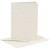 Cartes et enveloppes, dimension carte 10,5x15 cm, dimension enveloppes 11,5x16,5 cm, blanc cassé, 6sets [HOB-23011]