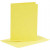 Cartes et enveloppes, dimension carte 10,5x15 cm, dimension enveloppes 11,5x16,5 cm, jaune, 6sets [HOB-23012]