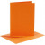 Cartes et enveloppes, dimension carte 10,5x15 cm, dimension enveloppes 11,5x16,5 cm, orange, 6sets [HOB-23018]