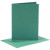 Cartes et enveloppes, dimension carte 10,5x15 cm, dimension enveloppes 11,5x16,5 cm, vert foncé, 6sets [HOB-23029]