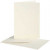 Cartes et enveloppes, dimension carte 10,5x15 cm, dimension enveloppes 11,5x16,5 cm, blanc cassé, 10sets [HOB-23708]