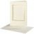 Cartes cadres et enveloppes, dimension carte 10,5x15 cm, la taille du trou 6,5x8,8 cm, blanc cassé, rectangulaire avec bord doré, 10sets, dimension enveloppes 11,5x16,5 cm [HOB-23726]