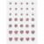 Pierres de strass, dim. 6+8+10 mm, rose, rond, carré, coeur, 35pièces [HOB-24374]