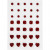 Pierres de strass, dim. 6+8+10 mm, rouge, rond, carré, coeur, 35pièces [HOB-24375]